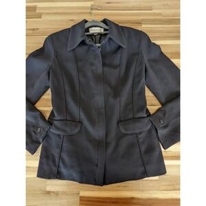 PARTAGE blazer jacket womens size 6 black long sleeve zip up business casual